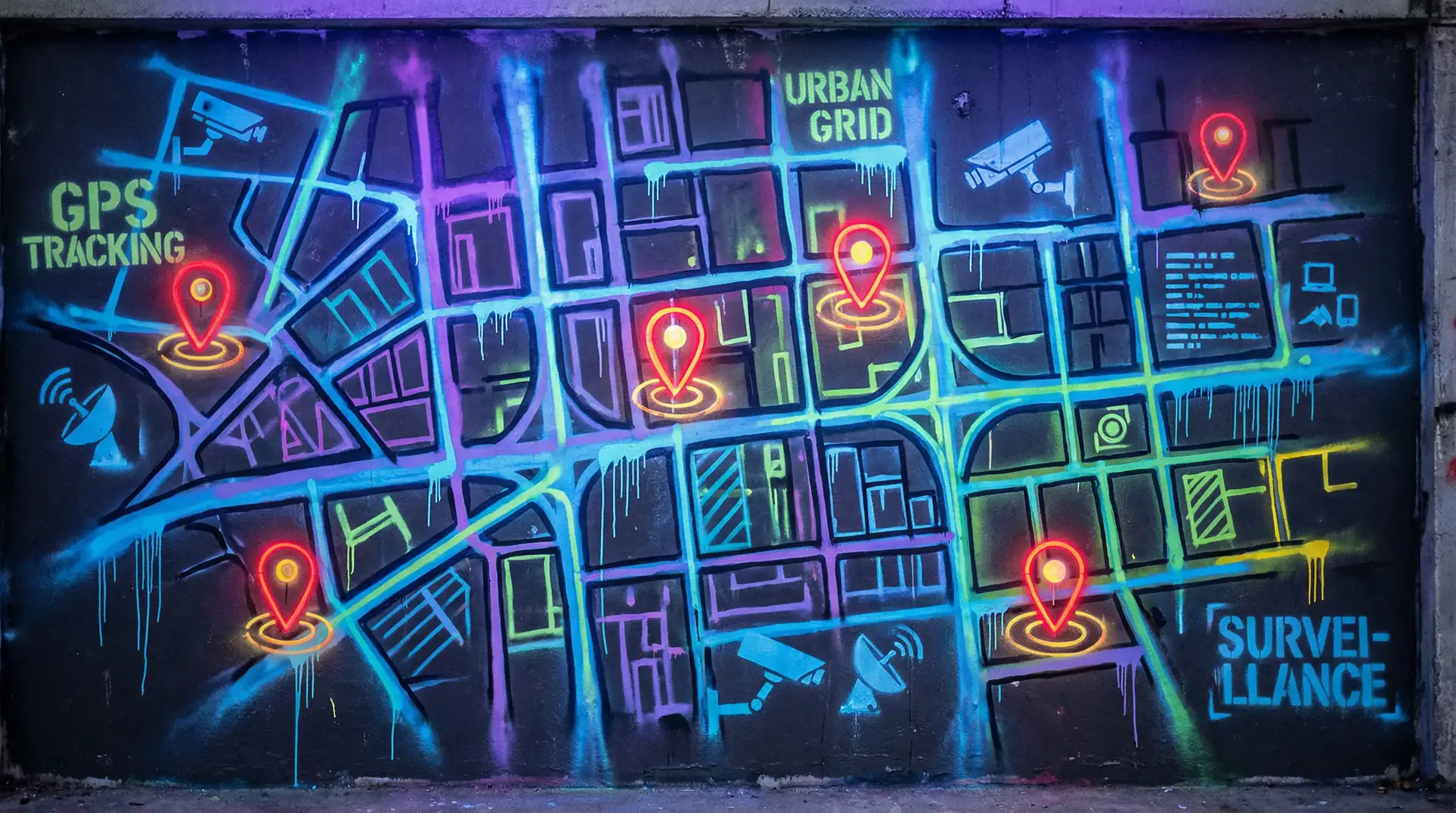 新金瓶 迅雷下载 狗仔追踪地图 - 城市涂鸦风格